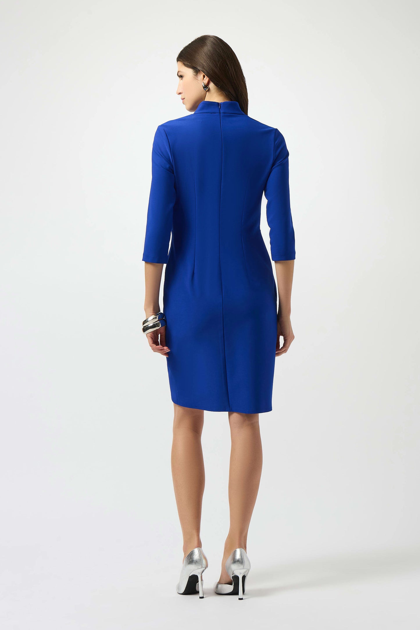 Royal Sapphire Lux Twill Sheath Wrap Dress. Style JR253131