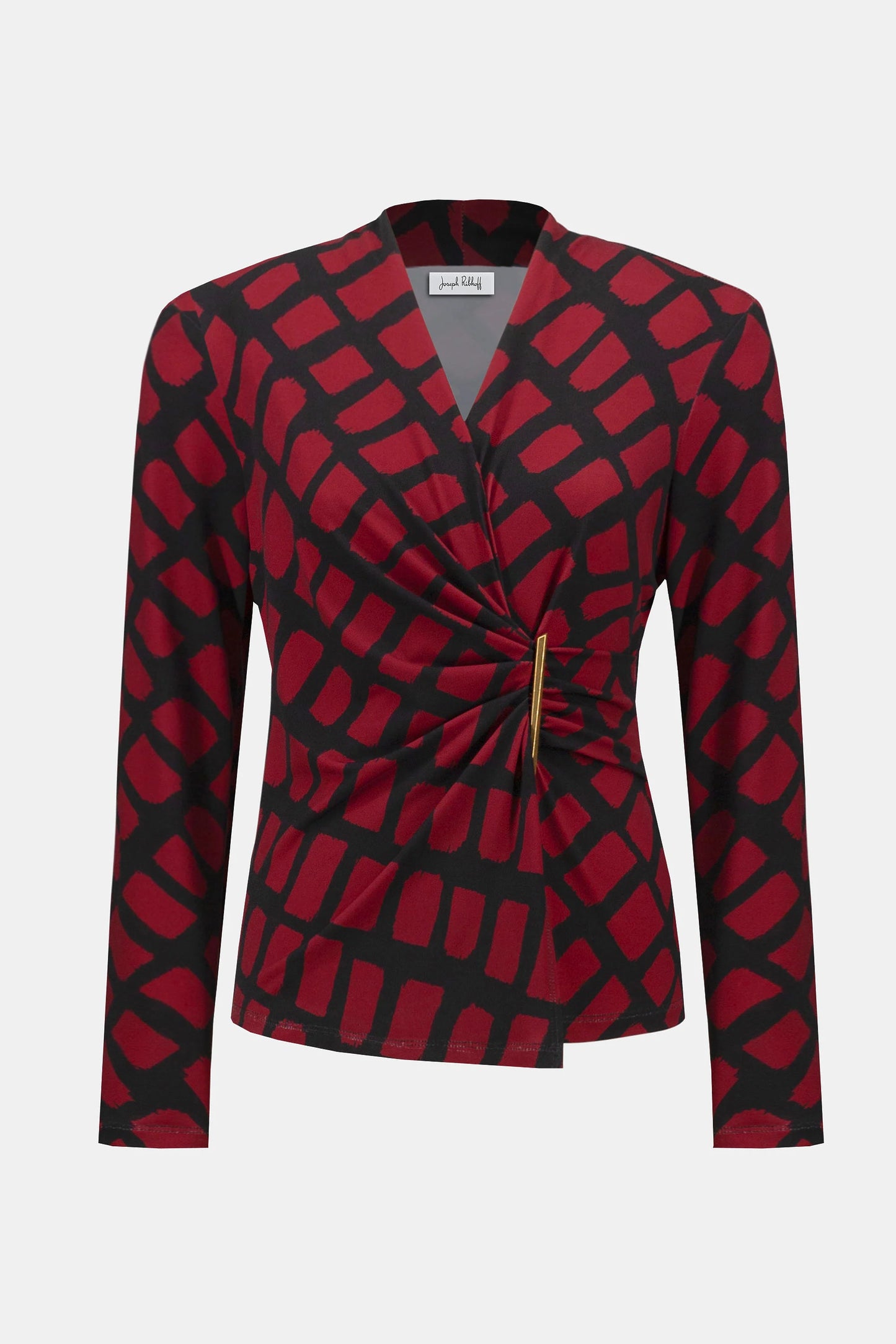 Geo Print Fitted Wrap Top. Style JR253139