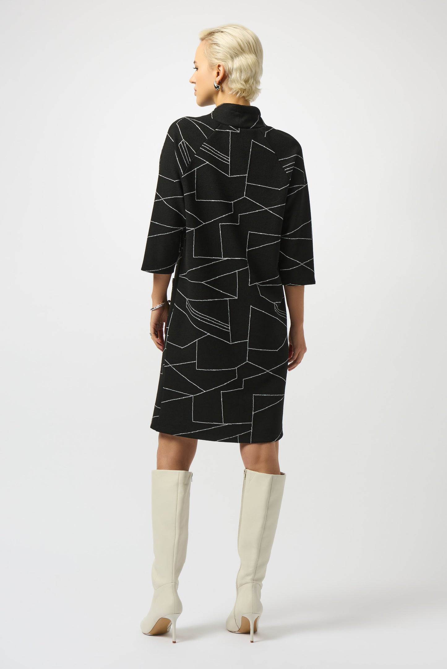 Jacquard Knit Abstract Print Straight Dress. Style JR253197