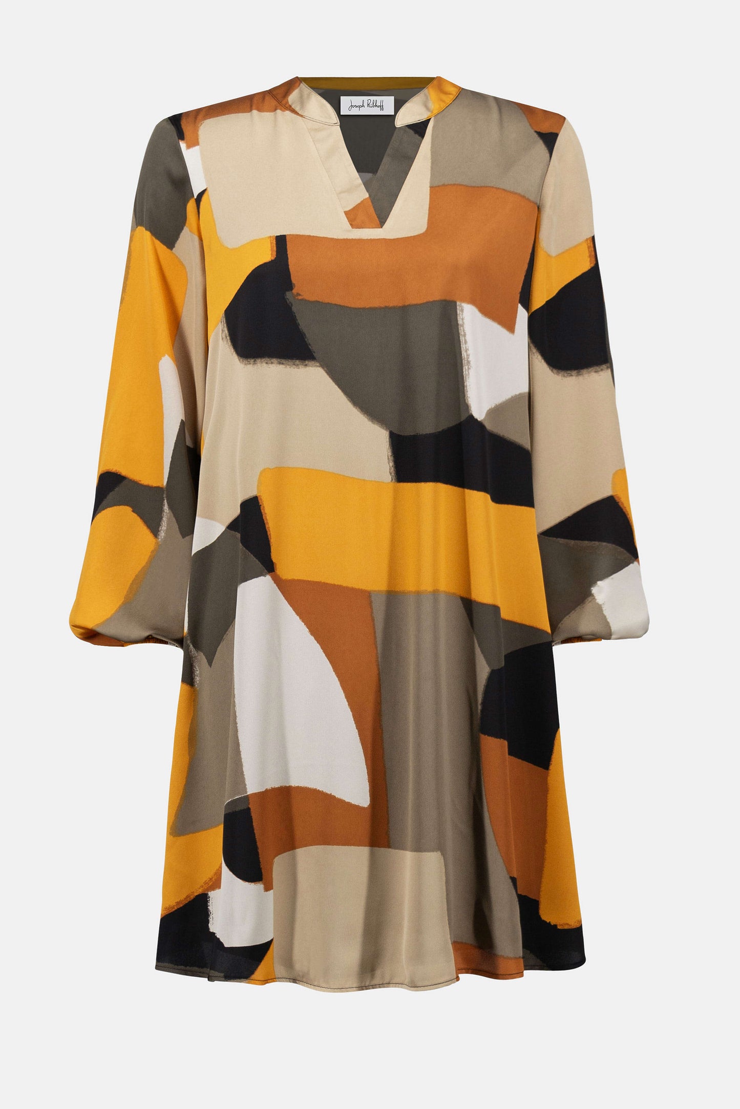 Recycled Satin Abstract Print Trapeze Dress. Style JR253218
