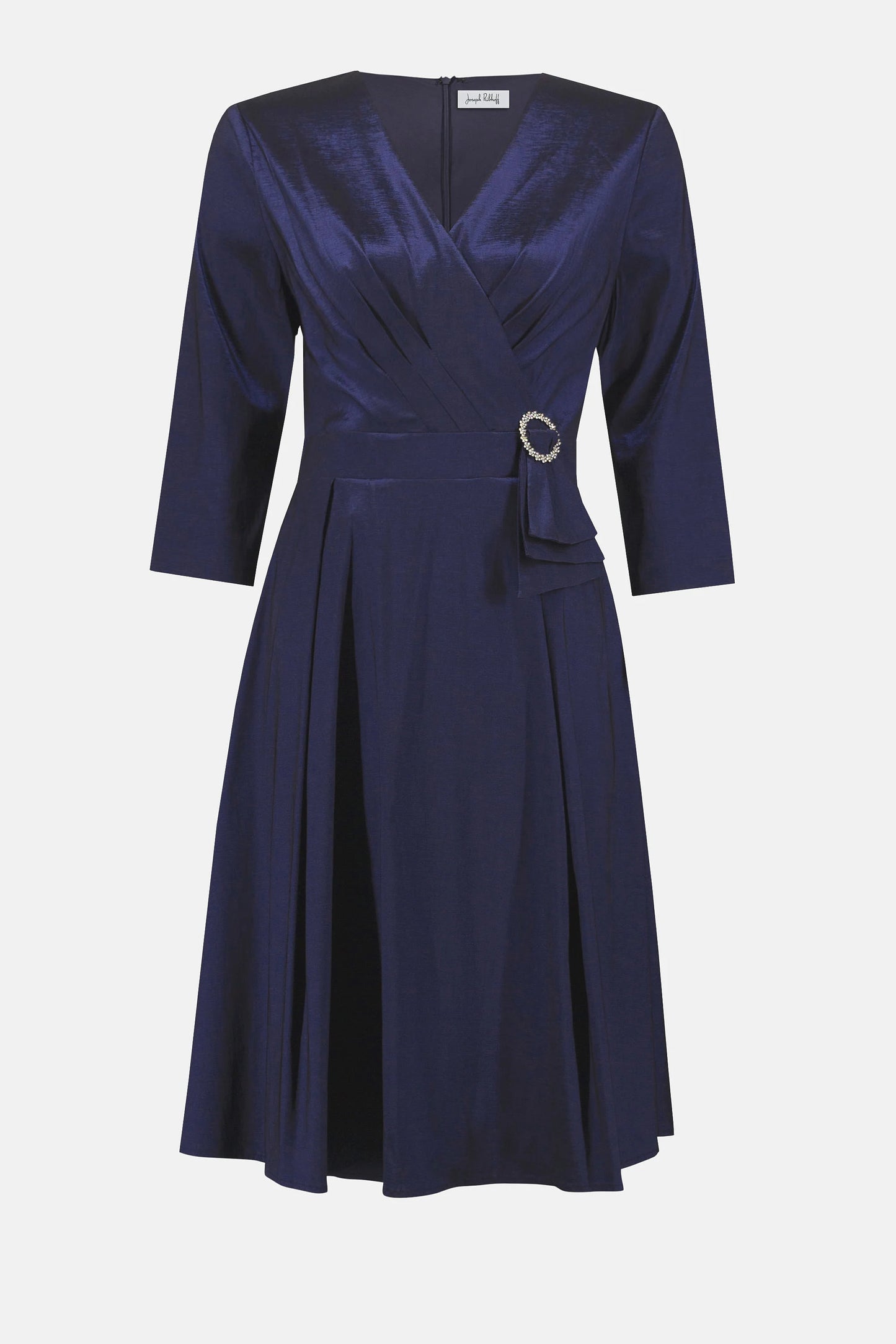 Stretch Taffeta Fit & Flare Wrap Dress. Style JR253777