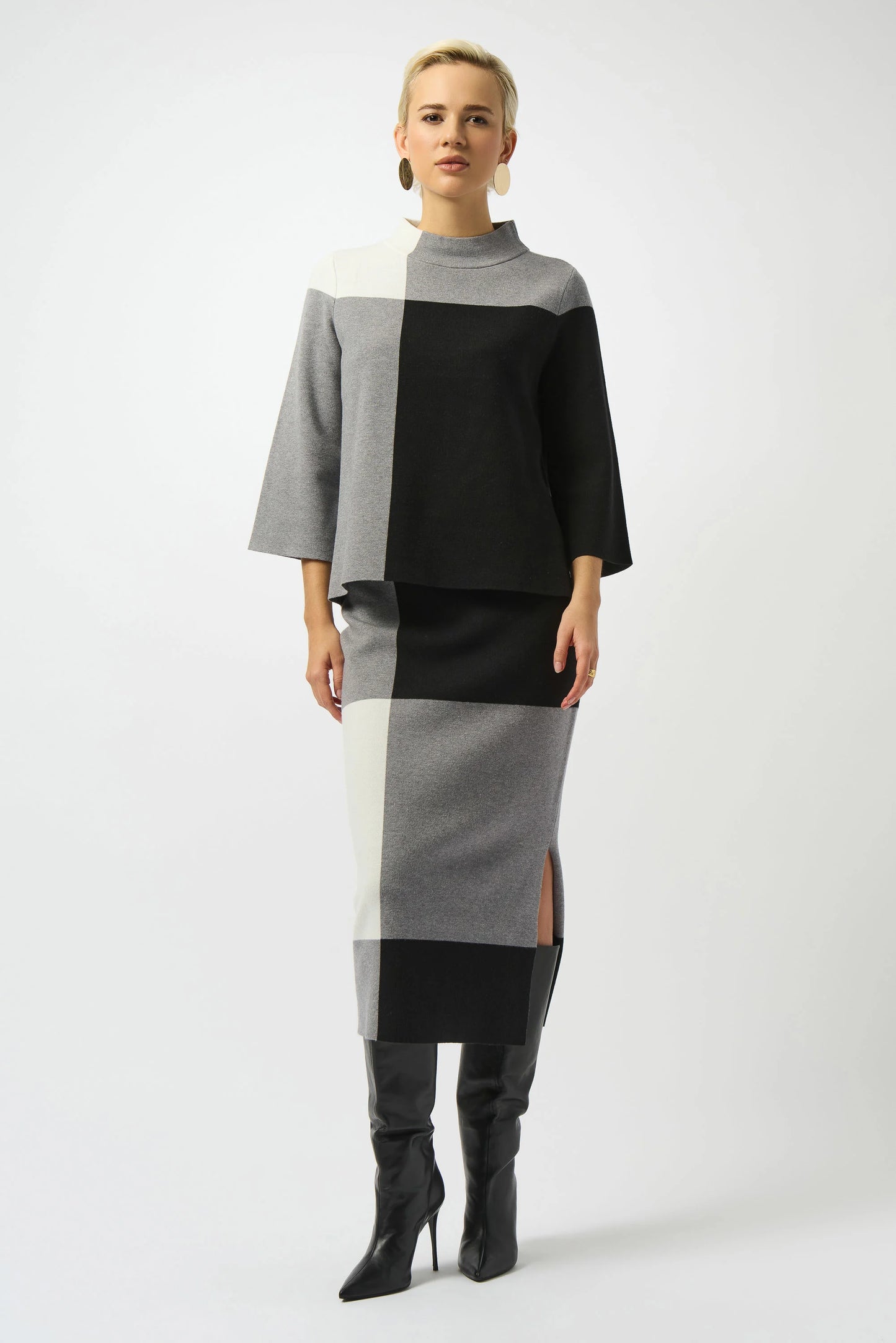 Jacquard Sweater Colour Block Pullover. Style JR253907