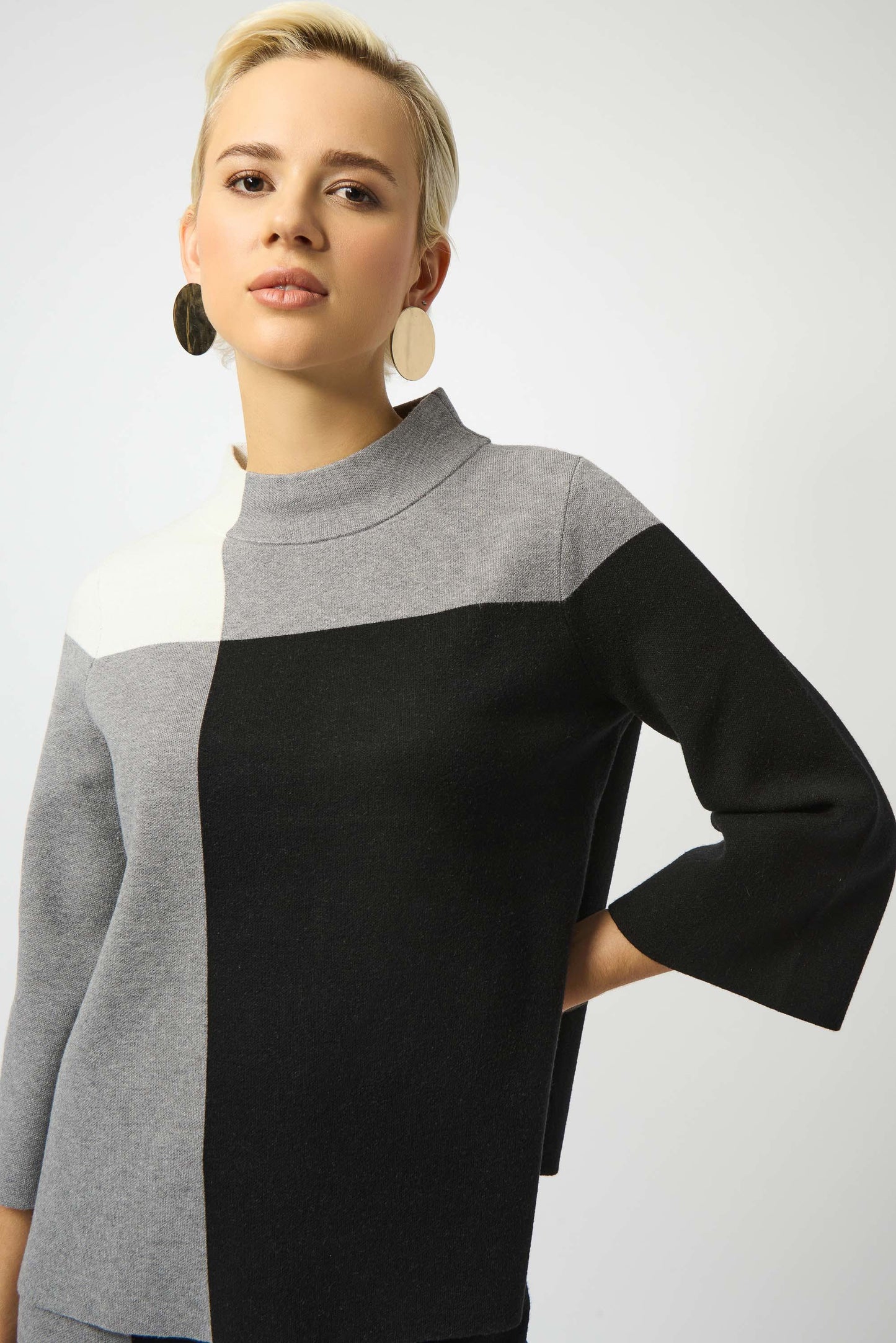 Jacquard Sweater Colour Block Pullover. Style JR253907