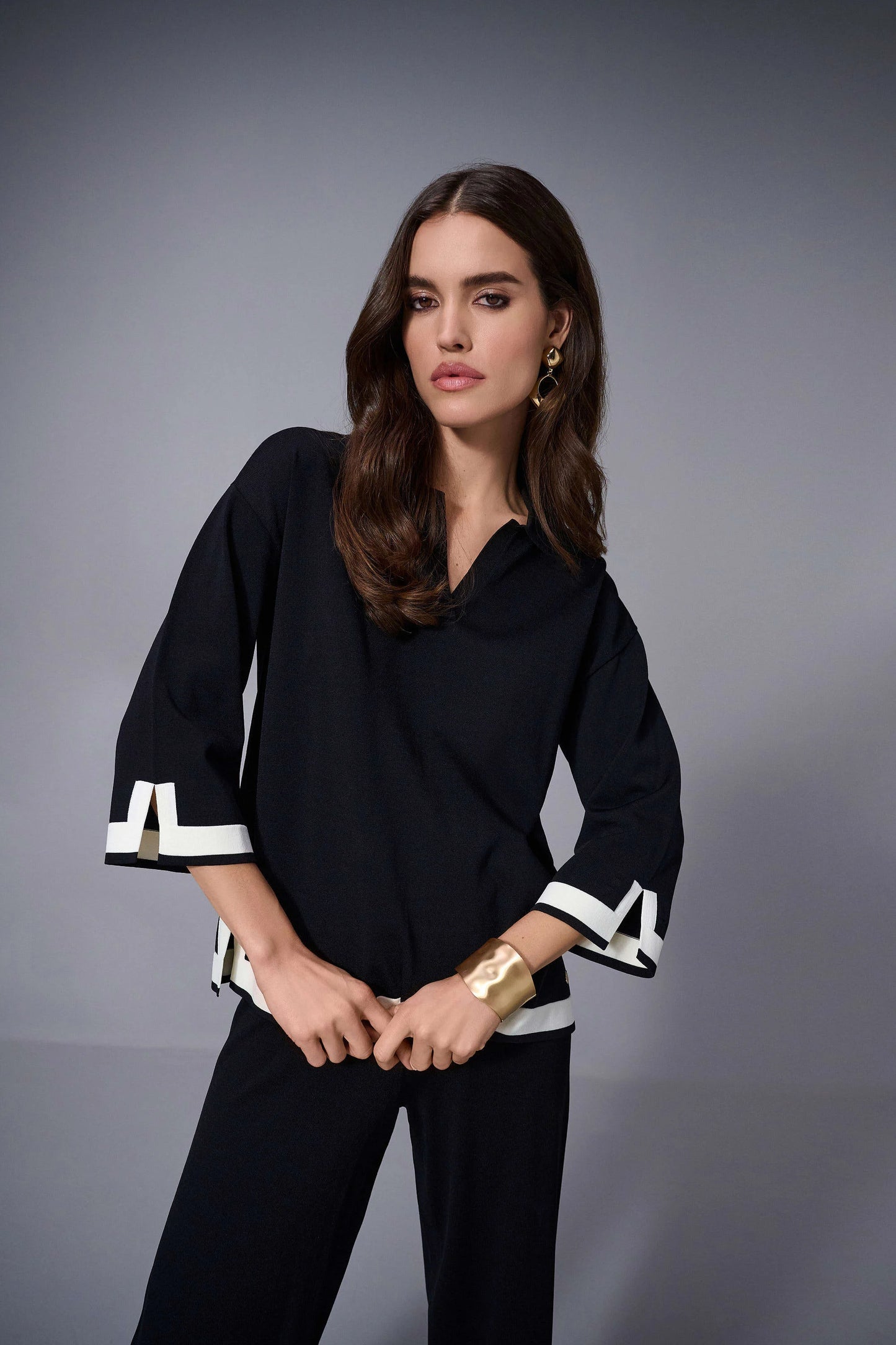 Sweater Knit Colour Block Top. Style JR253909