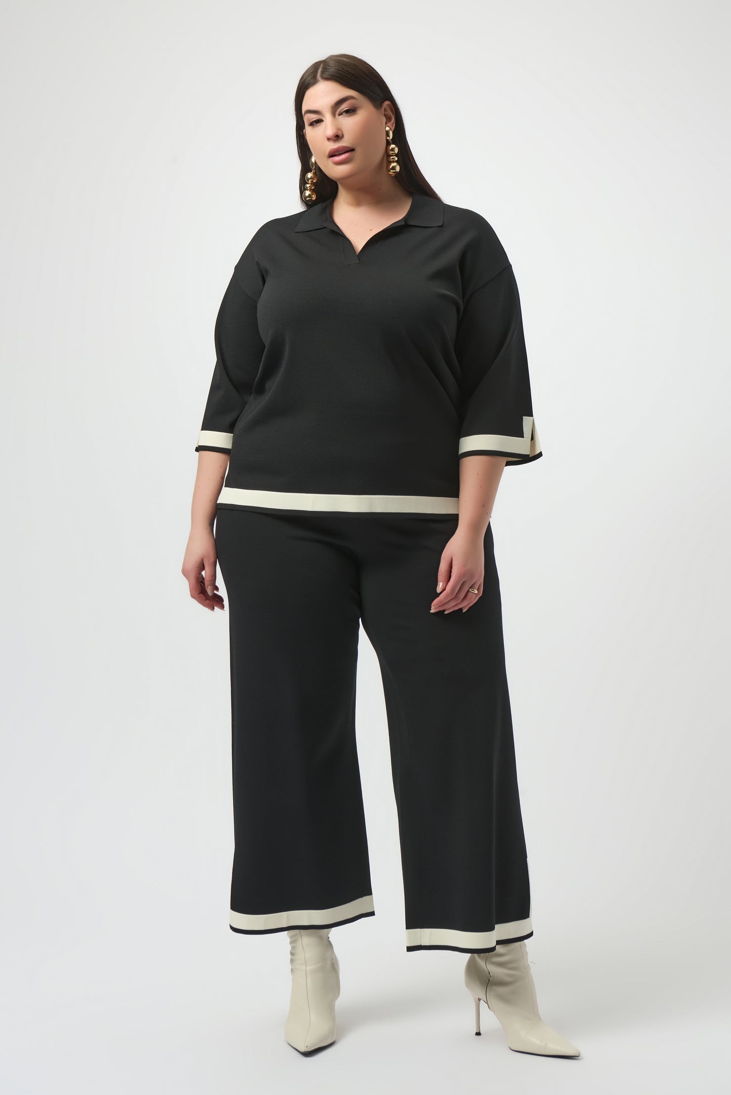 Sweater Knit Colour Block Culotte Pants. Style JR253910