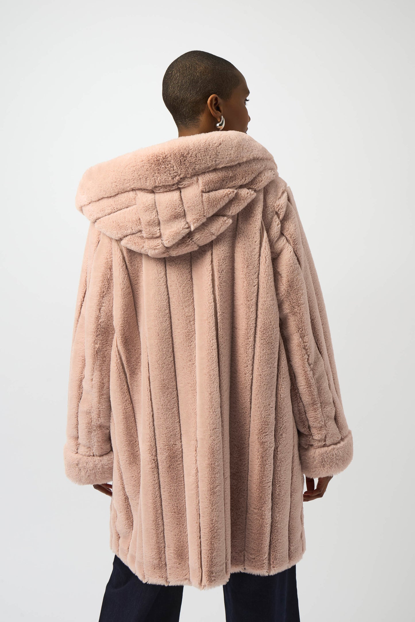 Faux Fur Reversible Hooded Coat. Style JR253926