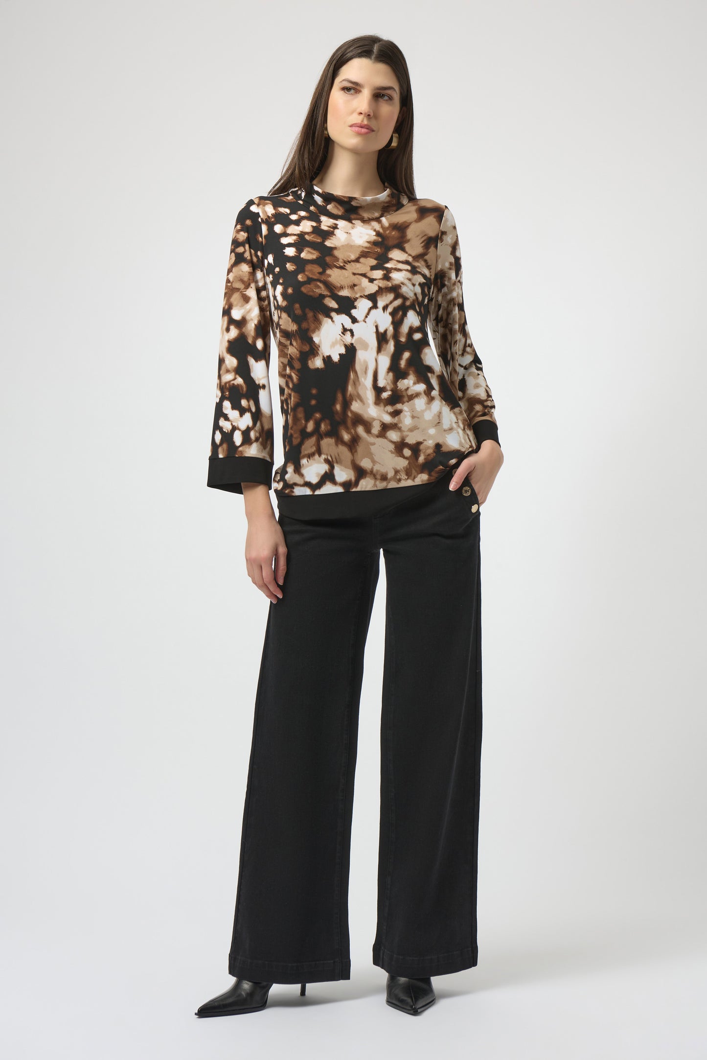 Silky Knit Animal Print Trapeze Tunic. Style JR254065