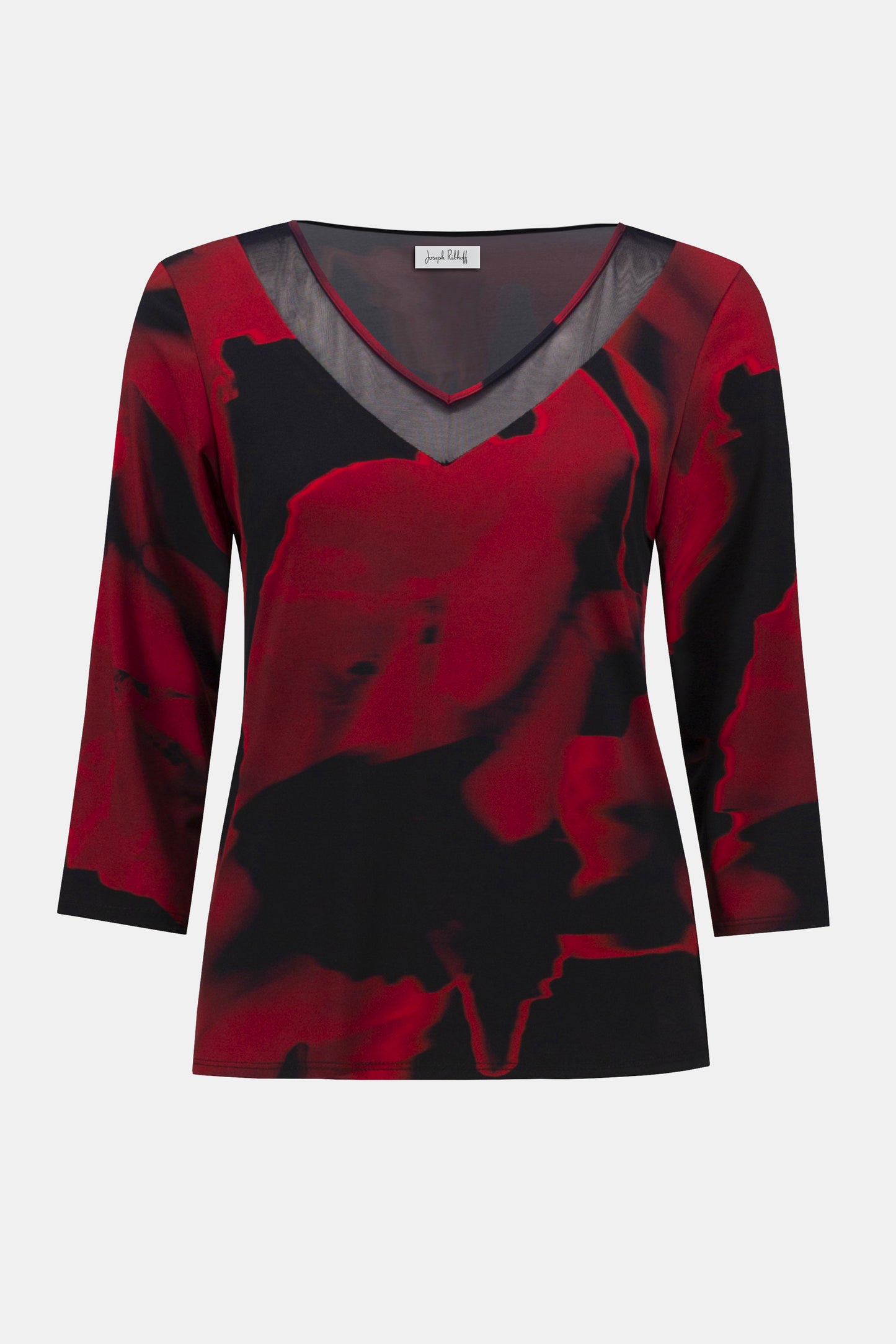 Silky Knit Abstract Print Fitted Top. Style JR254095