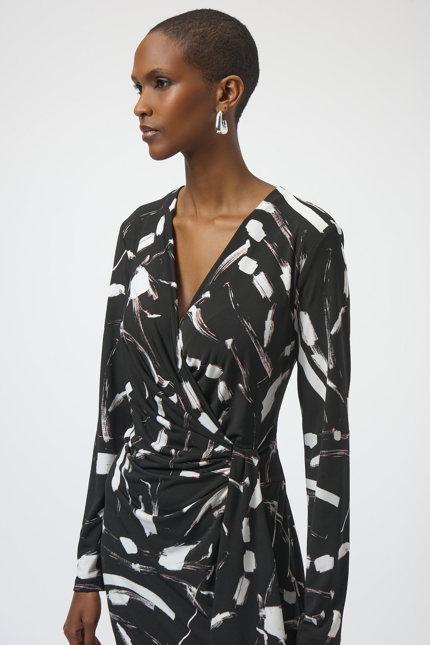 Abstract Print Wrap Dress. Style JR254190