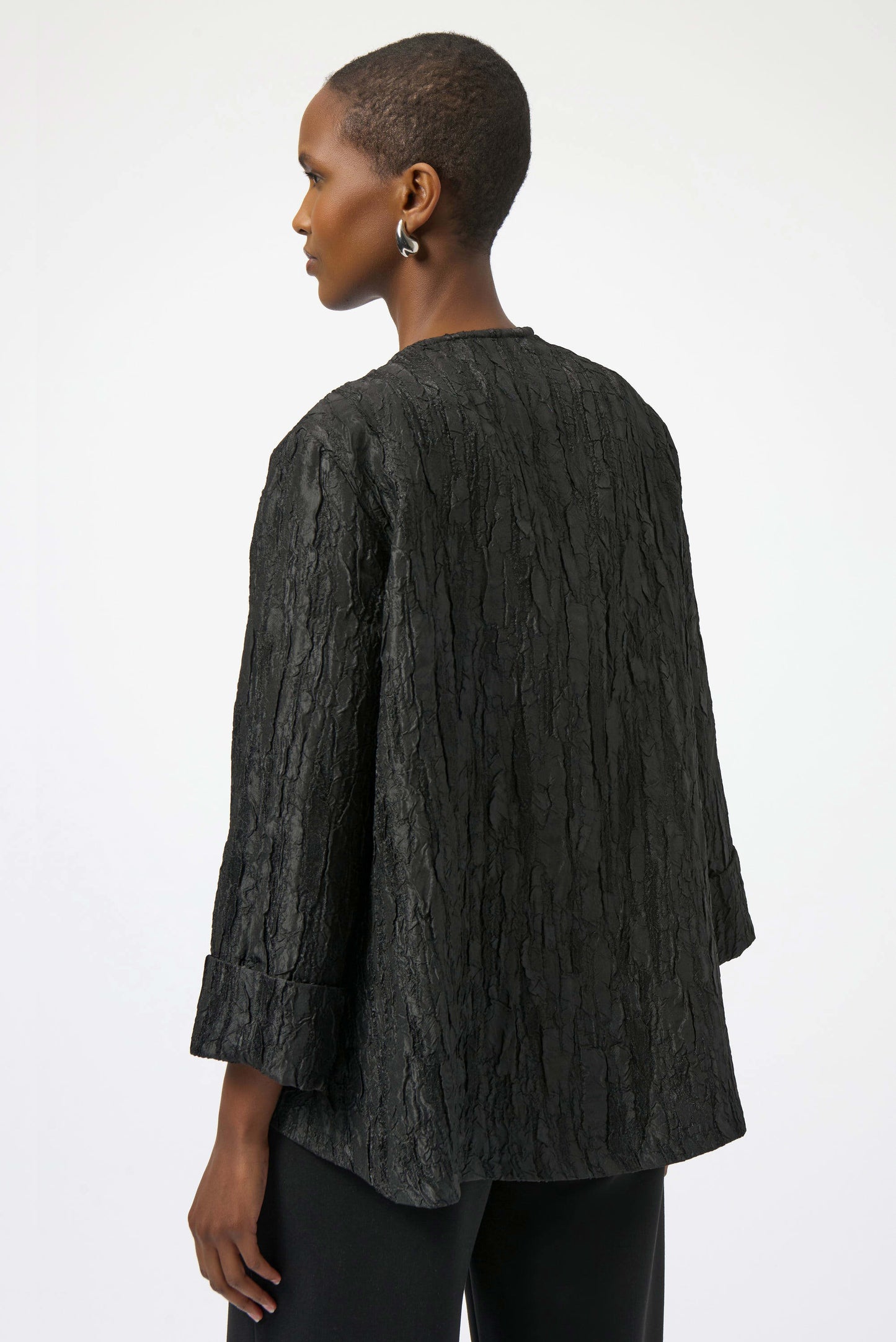 Textured Swing Button Detail Jacket. Style JR254196
