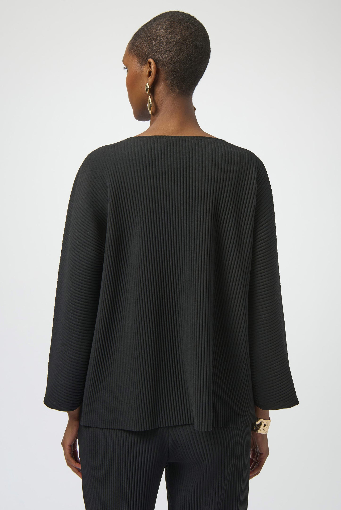 Pleated Scuba Crepe Boxy Top. Style JR254210