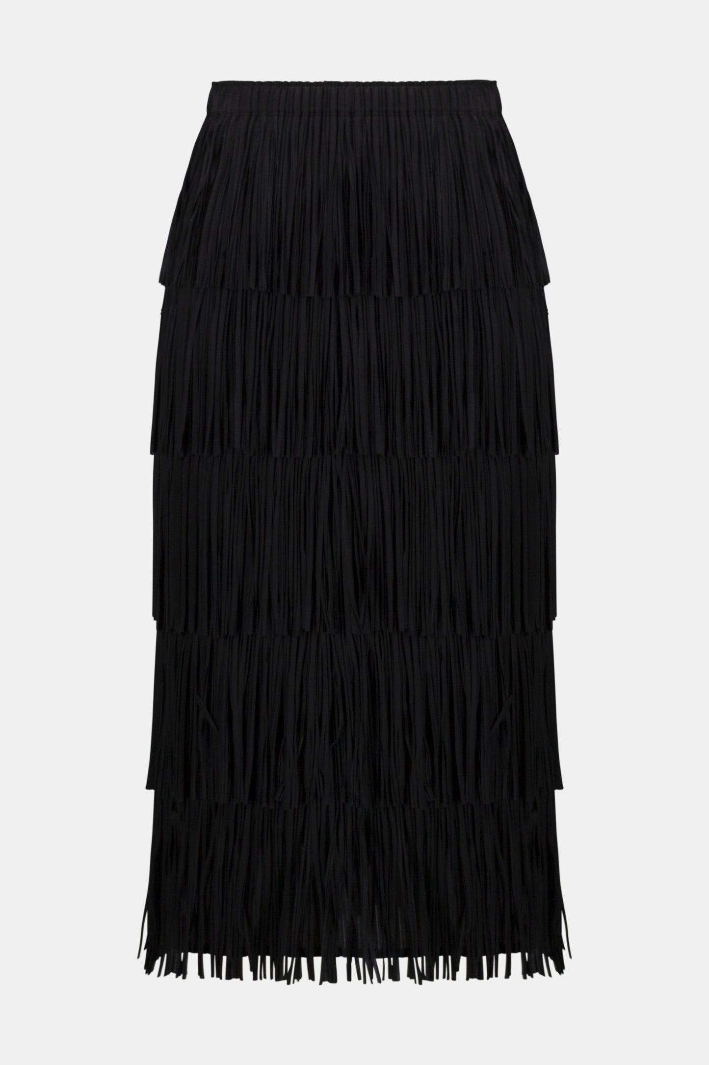 Tiered Fringe Pleated Pencil Skirt. Style JR254901