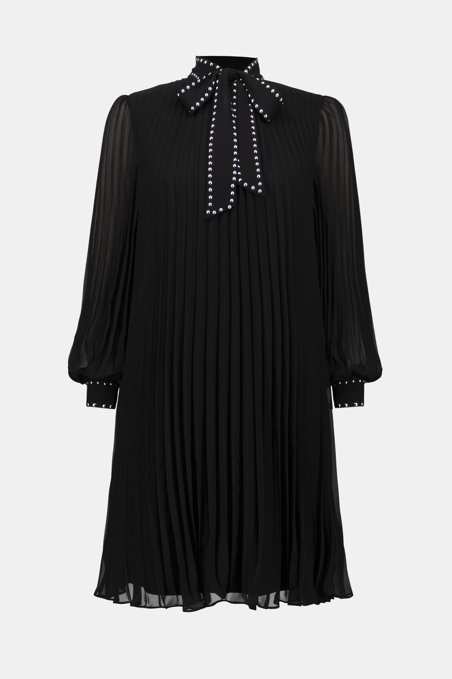 Pleated Chiffon A-Line Necktie Dress. Style JR254902