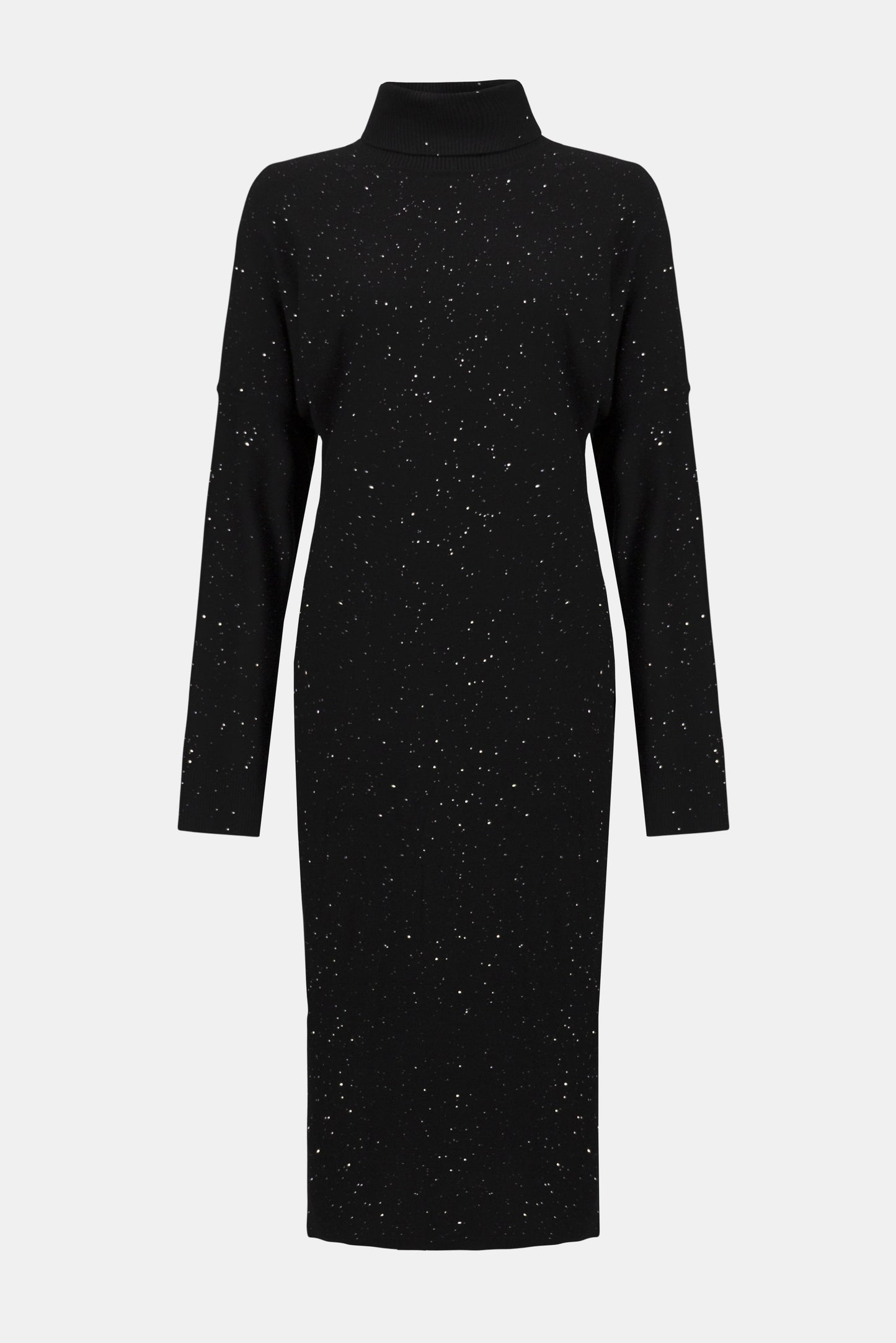 Sequined Sweater Knit Turtleneck Sheath Dress. Style JR254932
