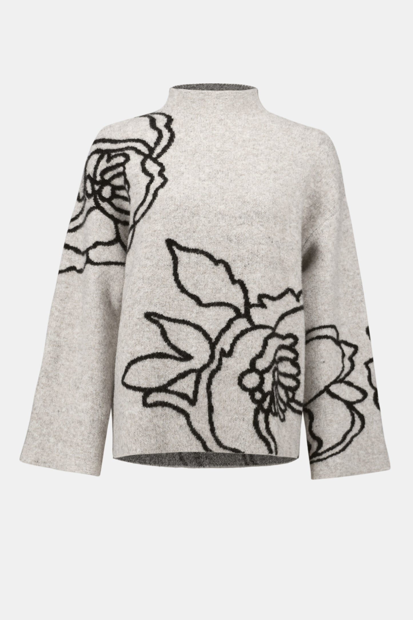 Large Floral Print Long Sleeve Sweater. Style JR254943