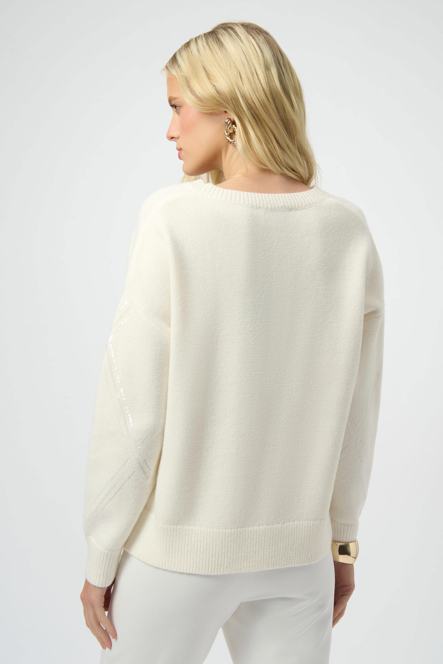 Sequined Knit Pullover Sweater. Style JR254949