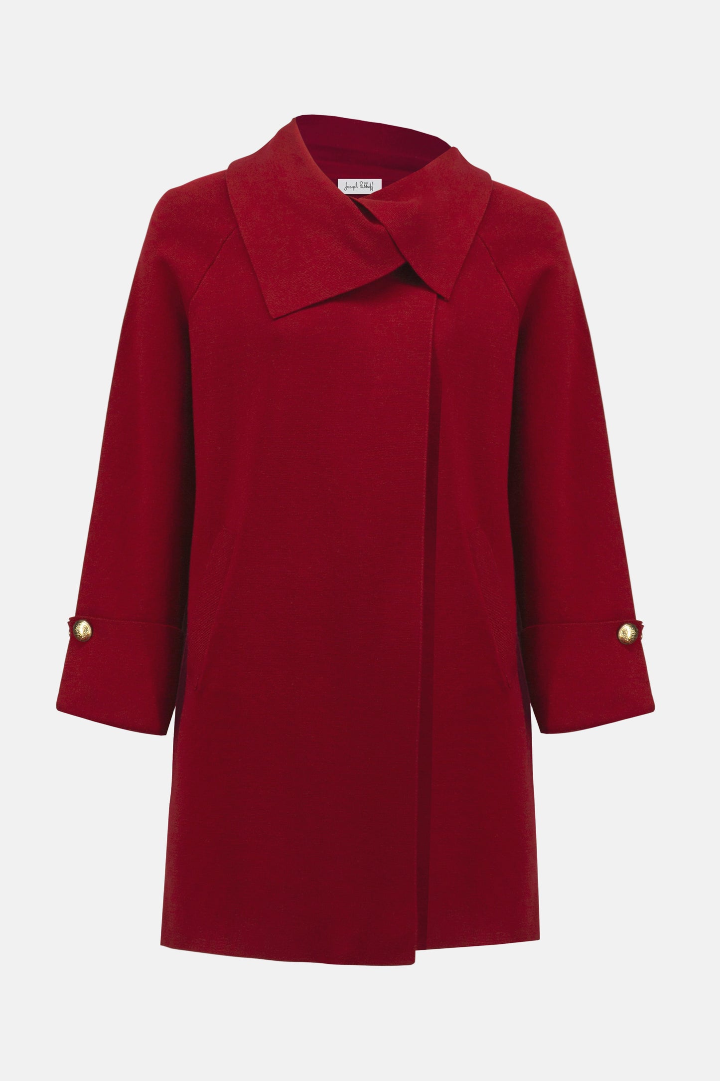 Sweater Knit Overlap Collar Coat. Style JR254956