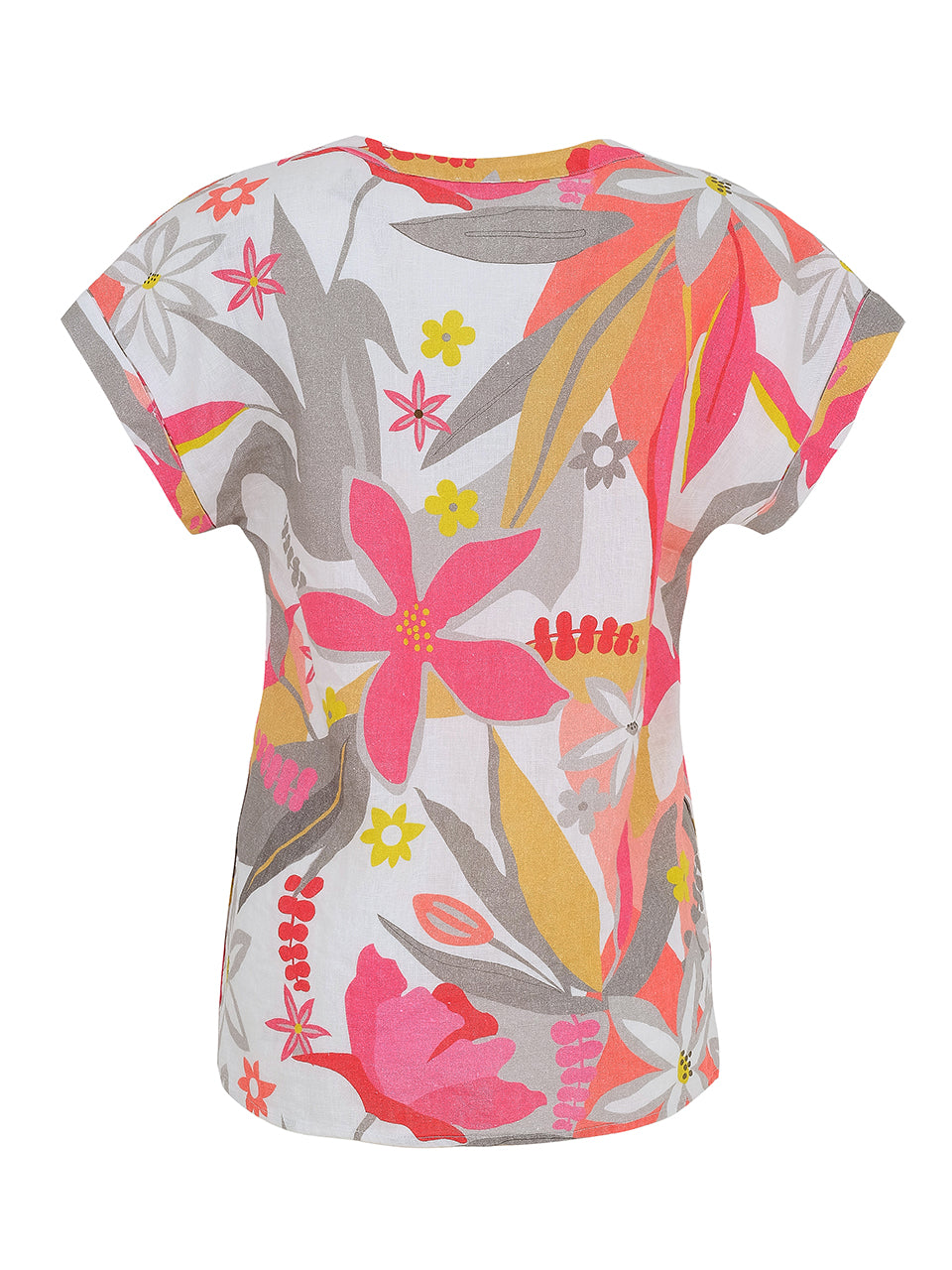 "A Smell of Gardenia" Artist Print Linen Top. Style DOLC25700
