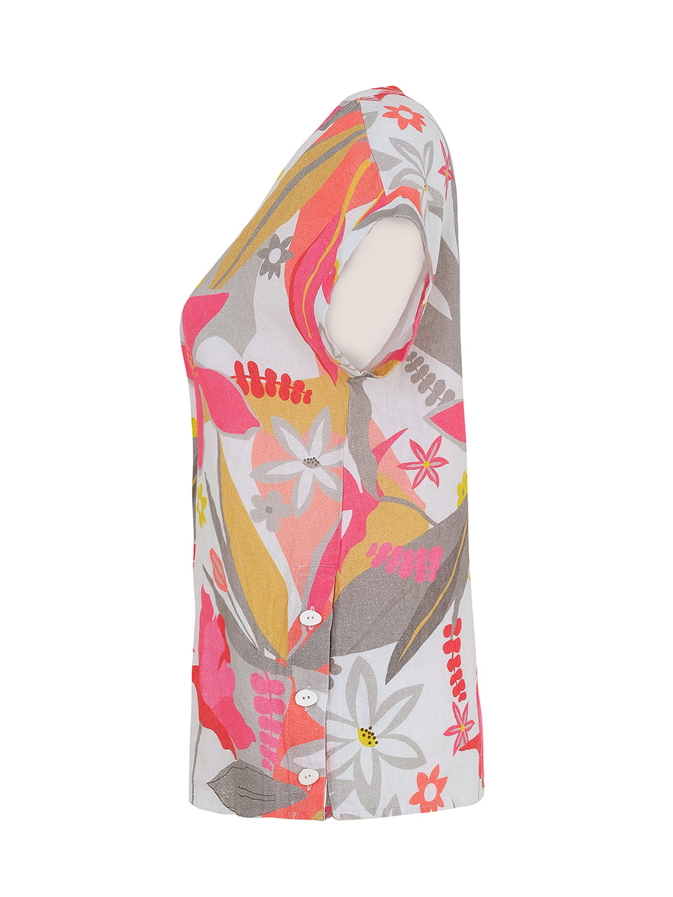 "A Smell of Gardenia" Artist Print Linen Top. Style DOLC25700