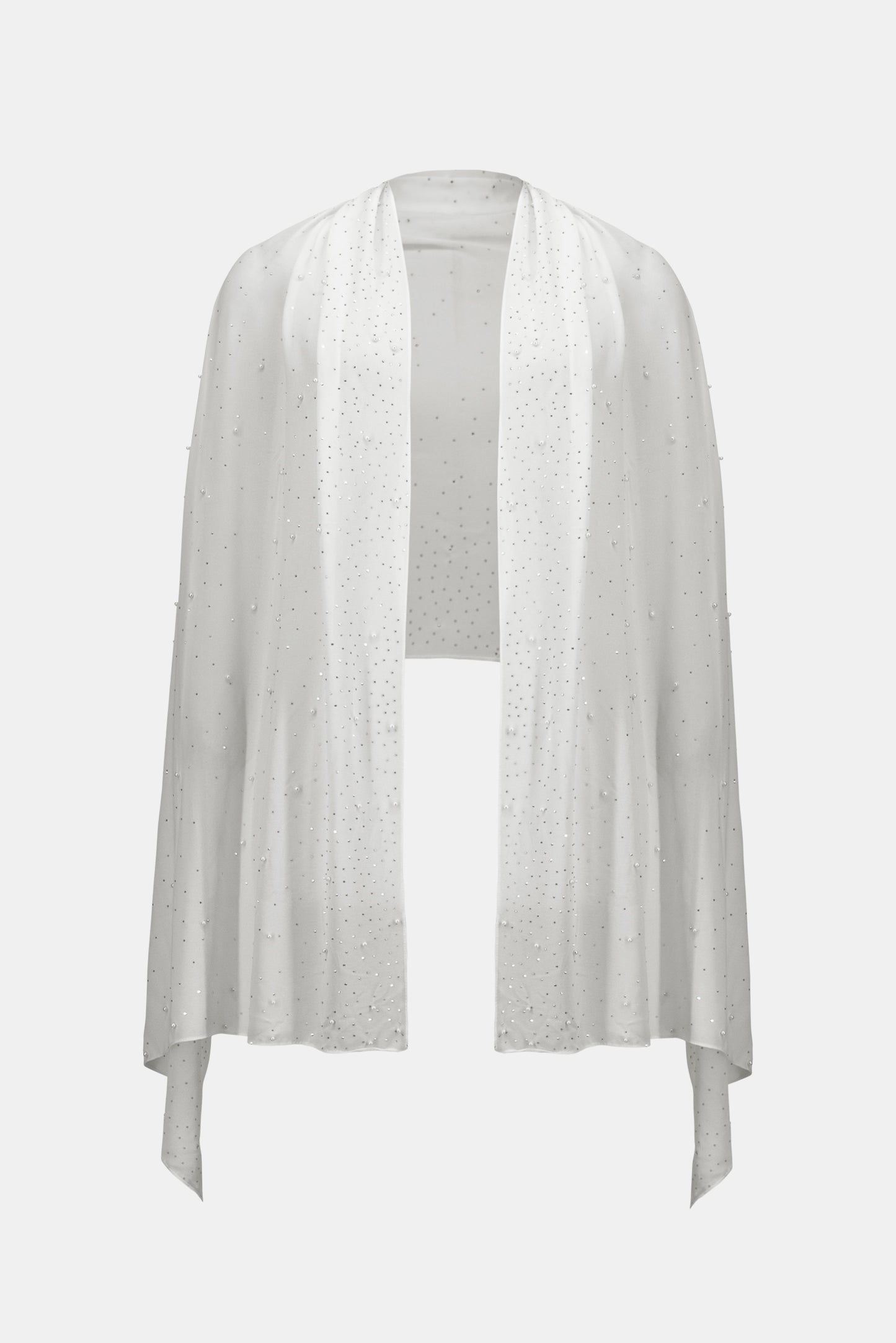 Chiffon Rhinestones & Pearls Scarf. Style JR261755