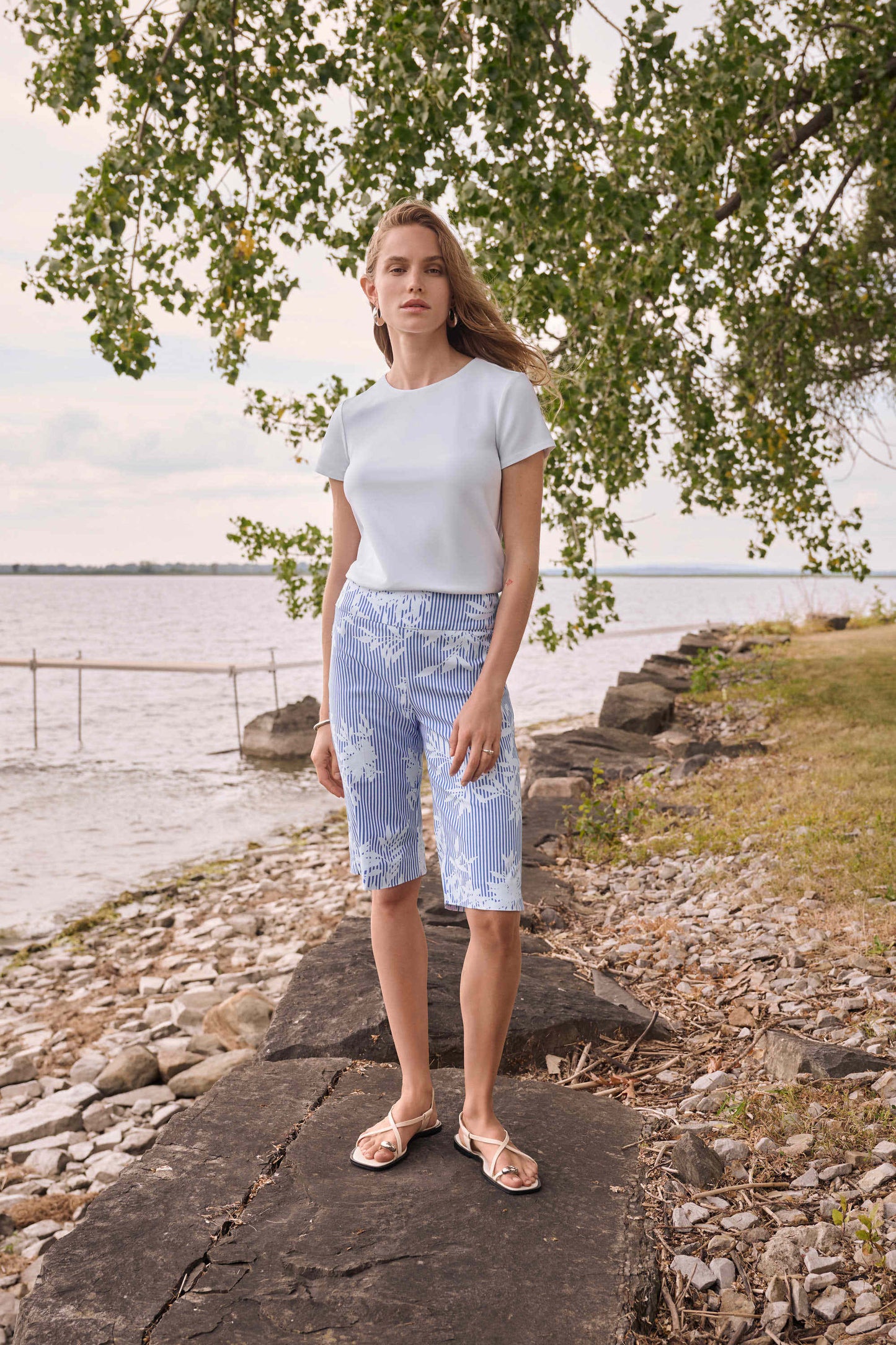 Basic Silky Knit Fitted Short Sleeve Top. Style JR262238