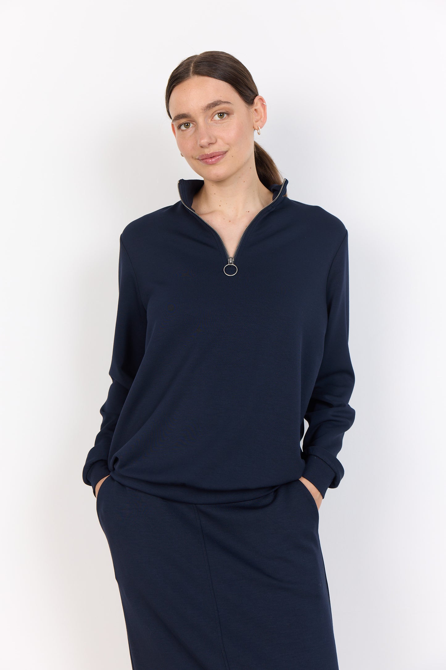 Zip Front Mock Neck Sweater. Style SOYA4PF26598