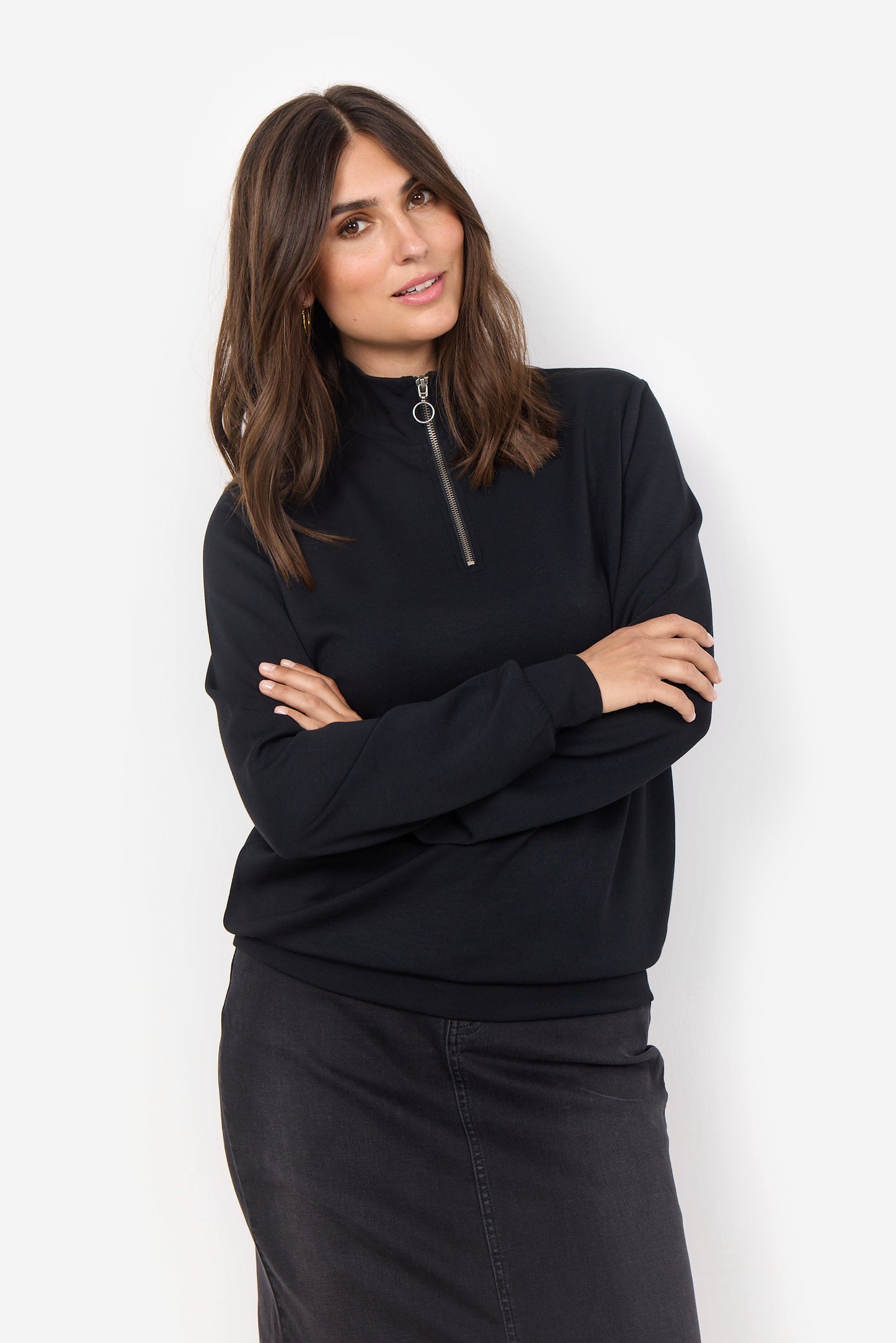 Zip Front Mock Neck Sweater. Style SOYA4PF26598
