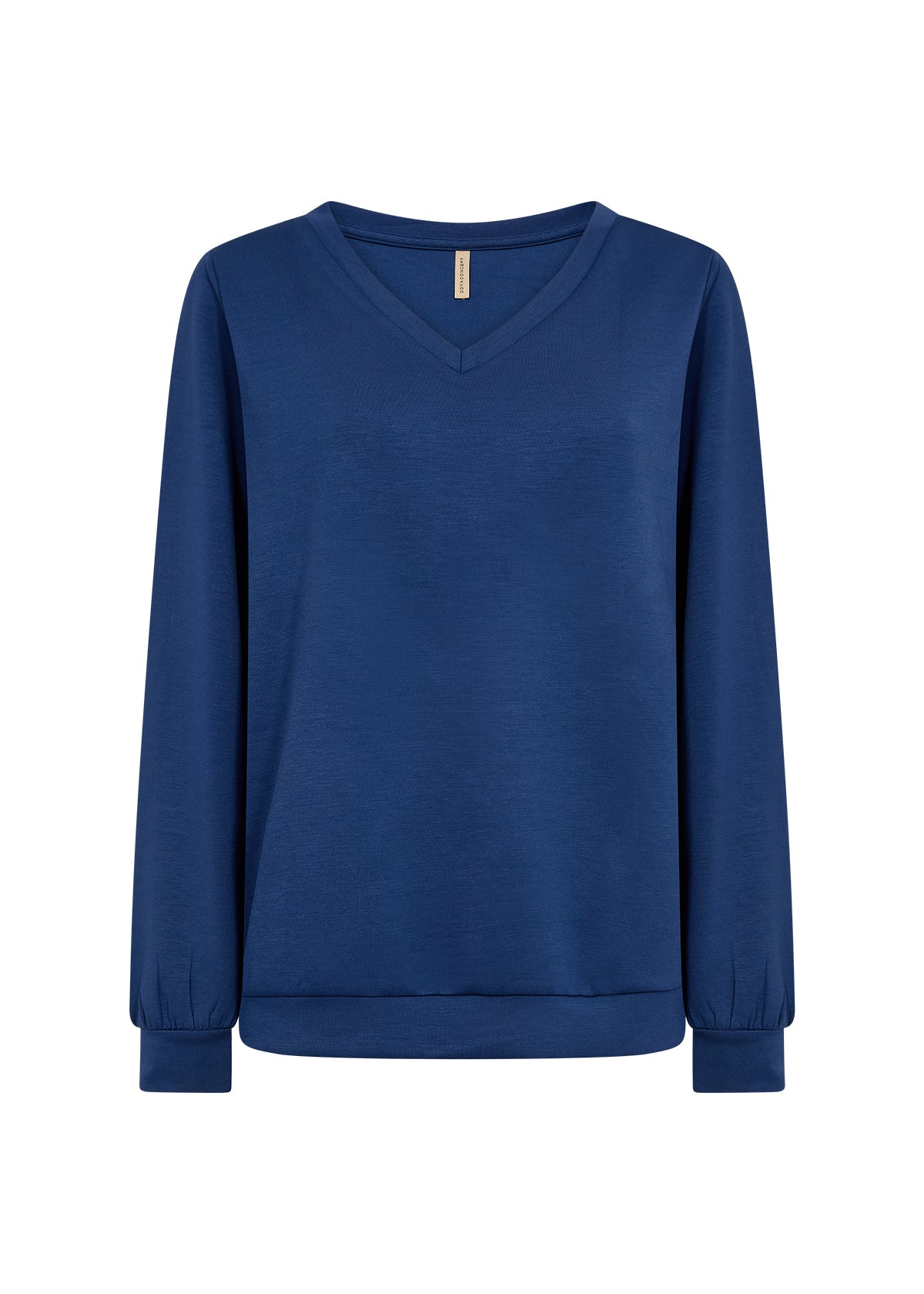 Blue Long Sleeve V-Neck Top. Style SOYA4F26701