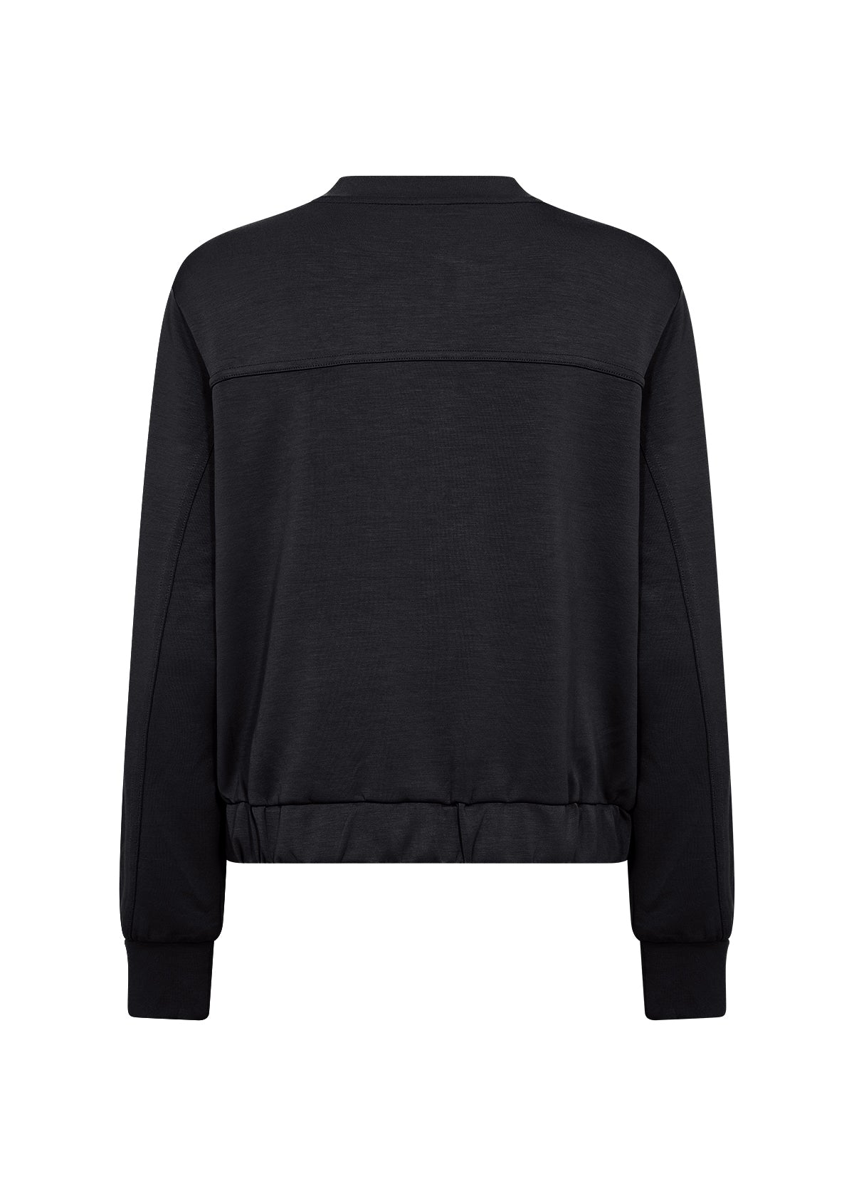 Black Button Front Bomber Jacket. Style SOYA4PF26942