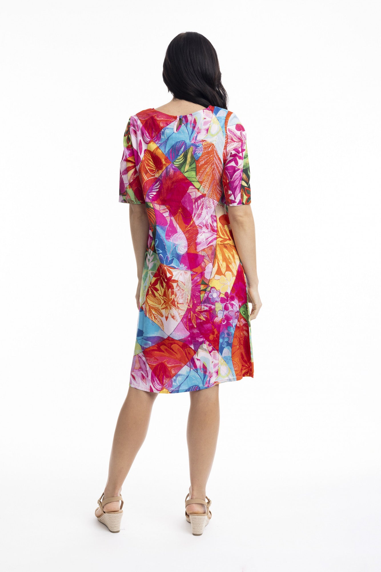 Jozani Short Sleeve Printed Dress. Style ORi30057
