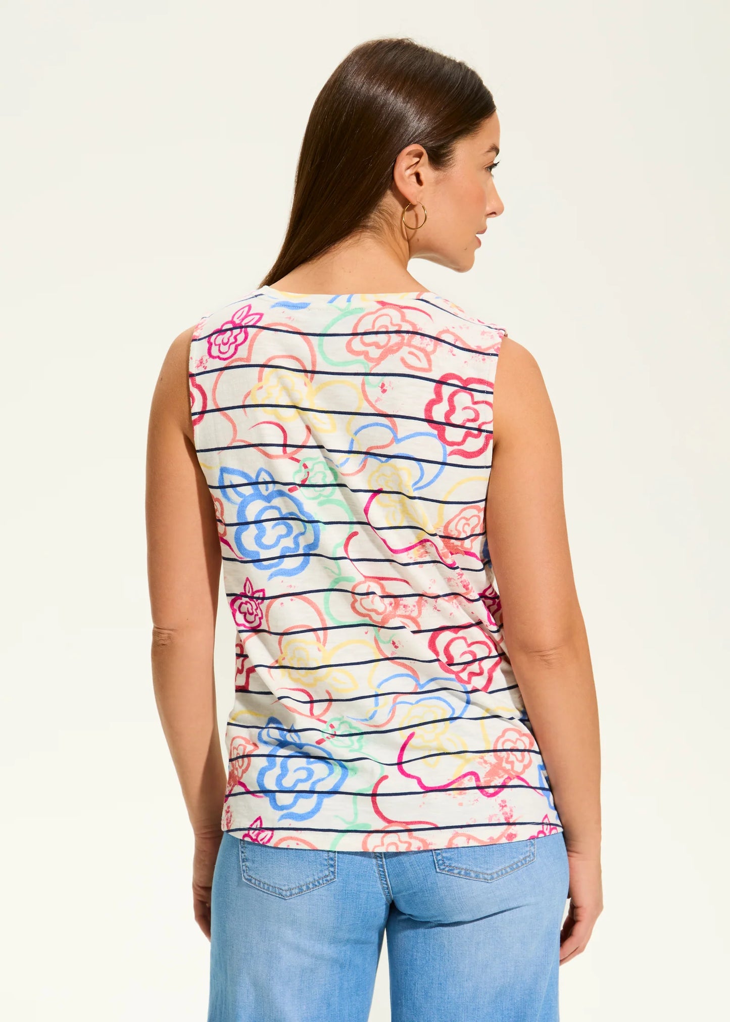 Printed Rosette Tank Top. Style FD3595476