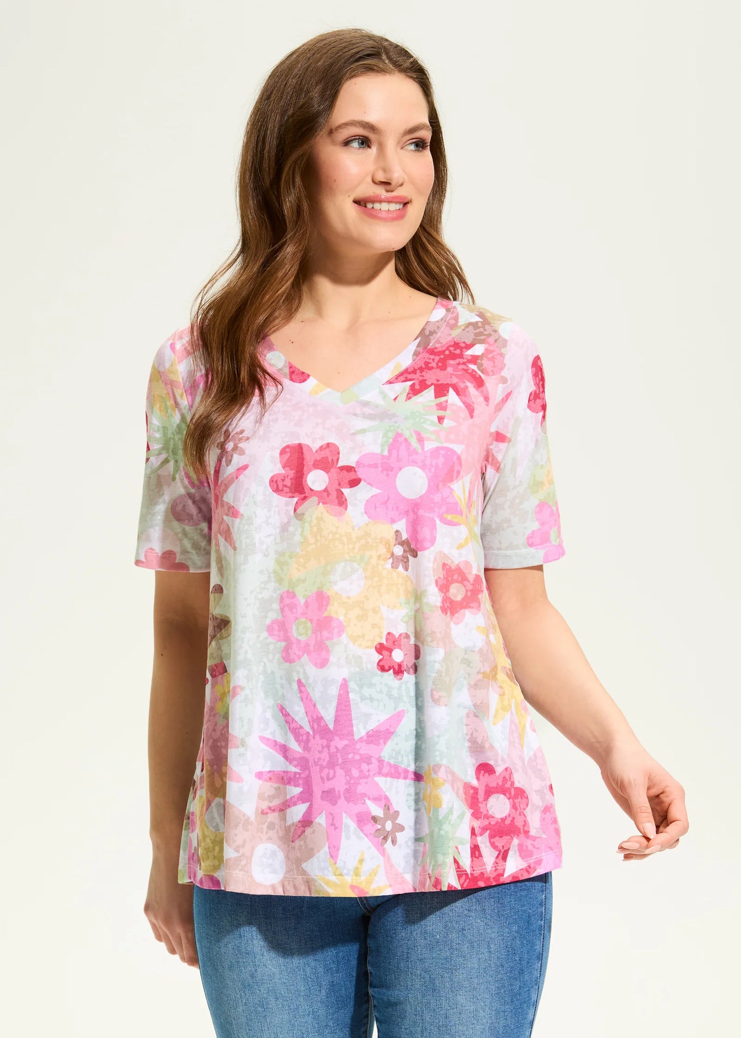 Starburst A-Line Short Sleeve Top. Style FD3686844