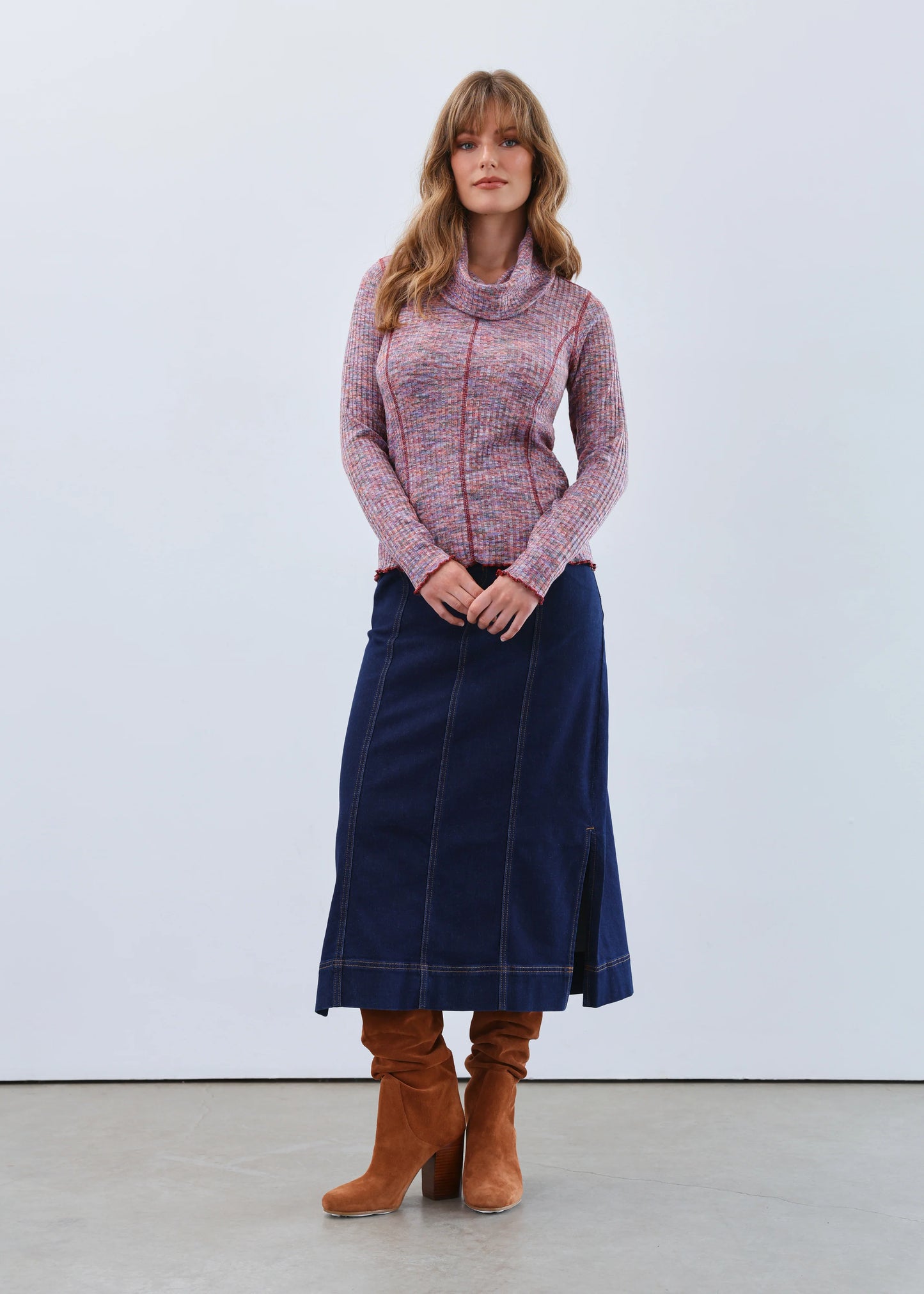 Long Sleeve Cowl-Neck Top. Style FD3996553
