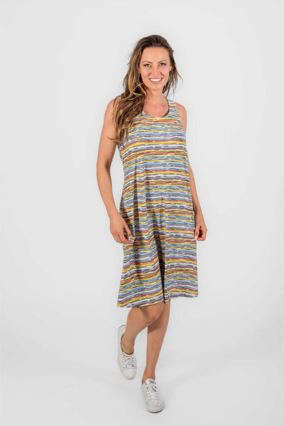 Multicolour Stripe A-Line Pocket Dress. Style PE509-5003