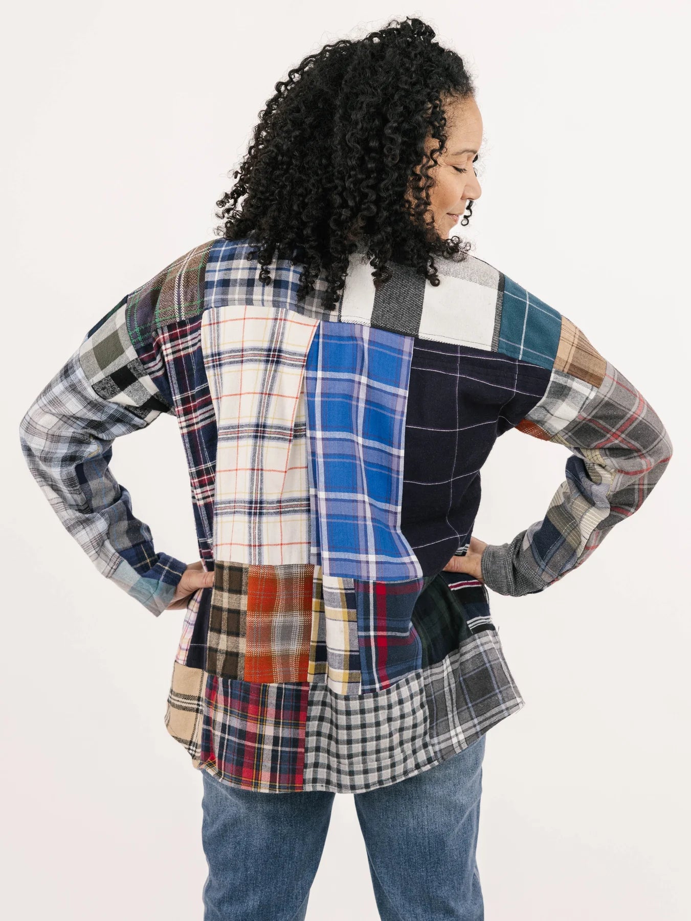 Patchwork & Pockets Flannel Shirt. Style SHNP5620