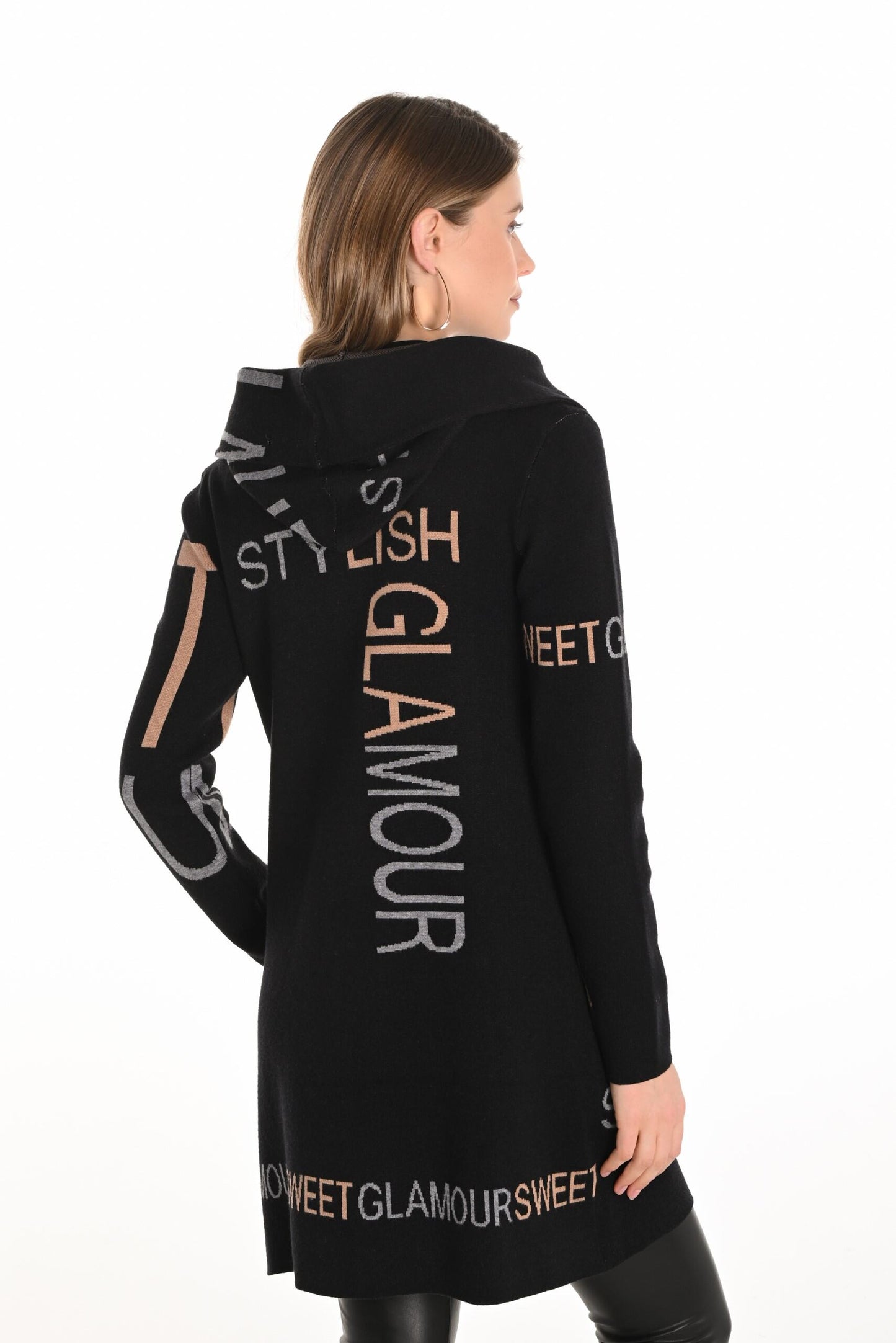 'Sweet Glamour' Knit Hooded Cardigan. Style FL253846