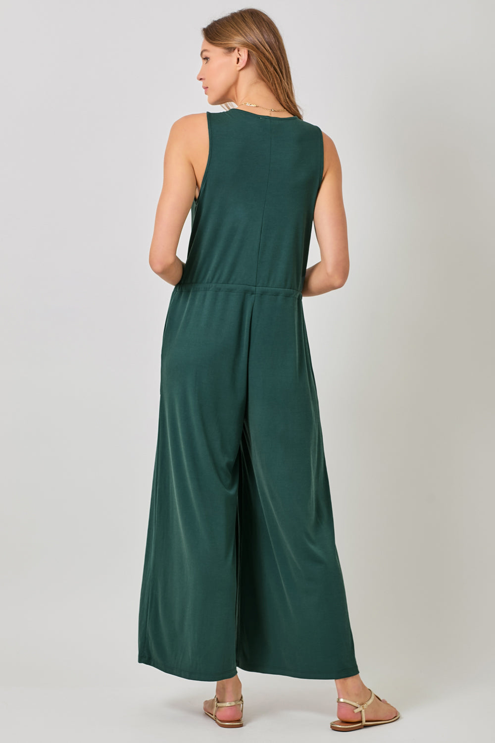 Tie Front Wide Leg Jumpsuit. Style MYS60549-SP25B