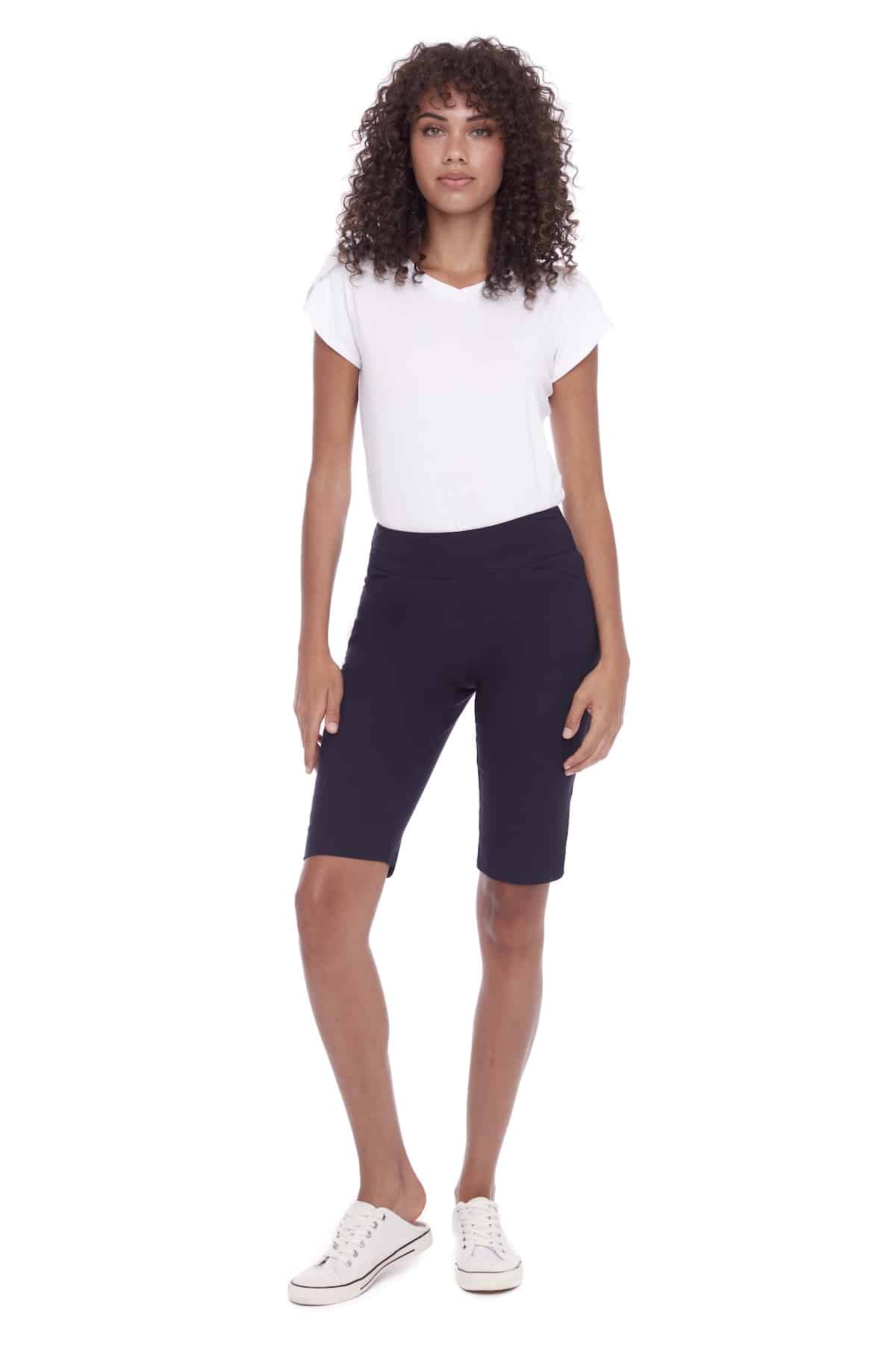Solid Bermuda Length Techno Short. Style UP65350A