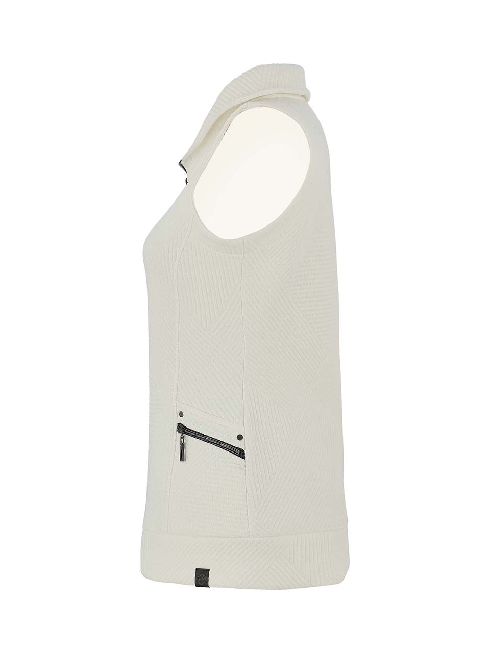 Zip Front Cream Colour Textured Vest. Style DOLC75193