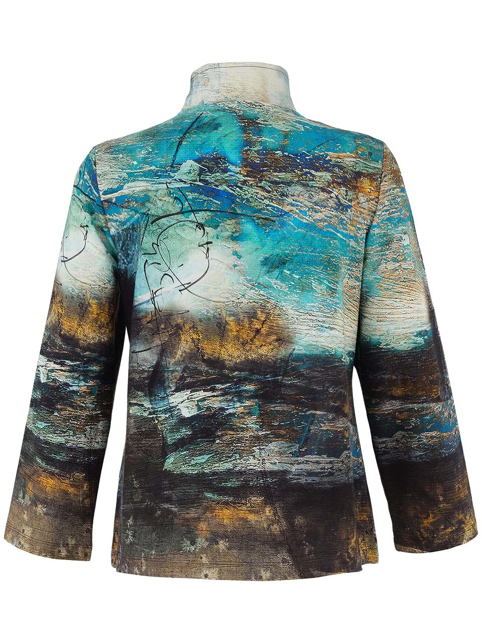 "Life's Too Short" Artist Print Button Front Jacket. Style DOLC75606