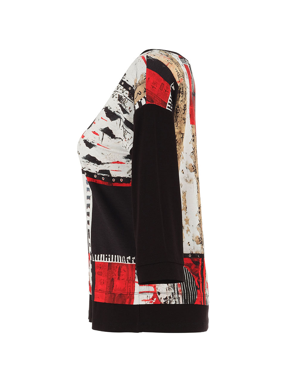 "Bookworm" Artist Print Drop Shoulder Half Sleeve Top. Style DOLC75642