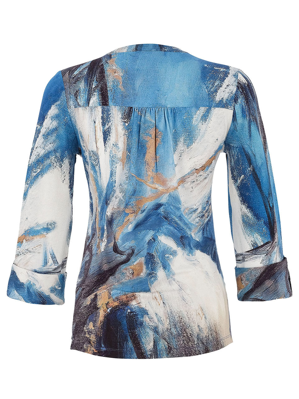 "The Storm" Artist Print Notch Neck Top. Style DOLC75671