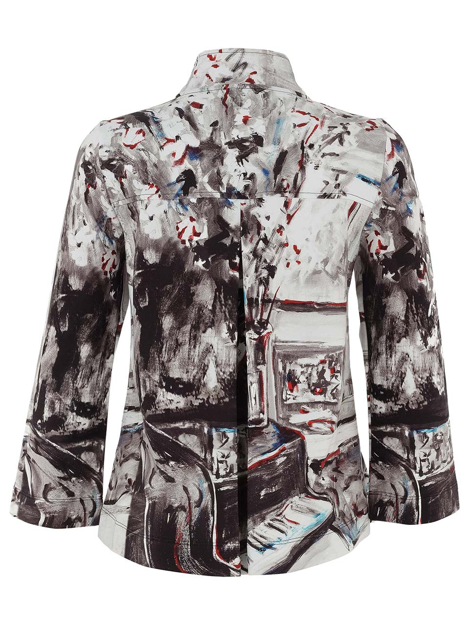 "Piano Blues" Artist Print Button Front Jacket. Style DOLC75699