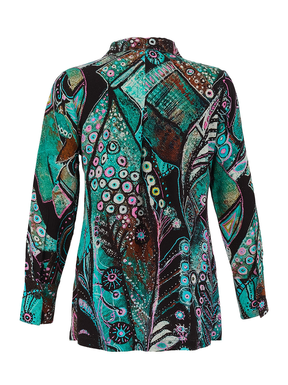 "Enchanted Island" Artist Print Button Up Top. Style DOLC75724
