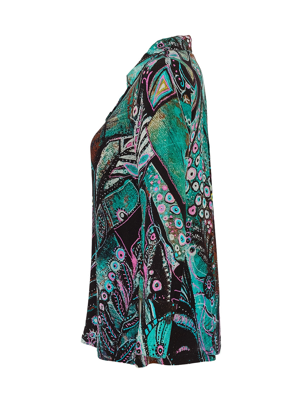 "Enchanted Island" Artist Print Button Up Top. Style DOLC75724
