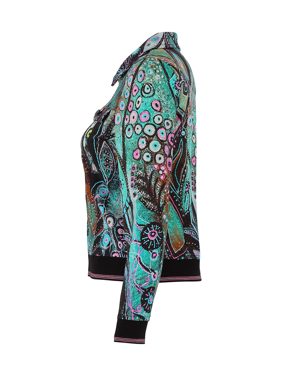 "Enchanted Island" Artist Print Collared Jacket. Style DOLC75729