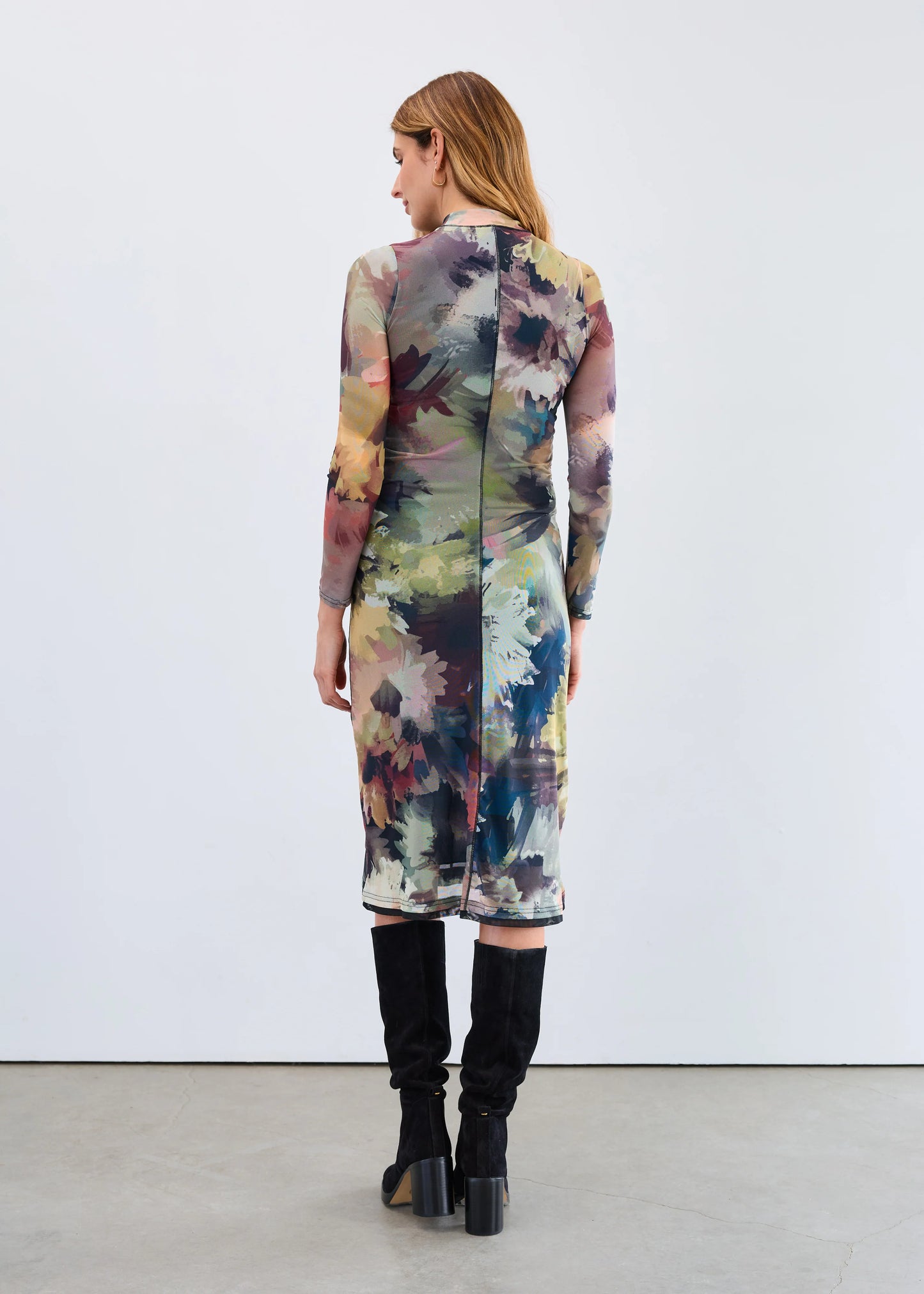 Long Sleeve Mesh Midi Dress. Style FD7920603
