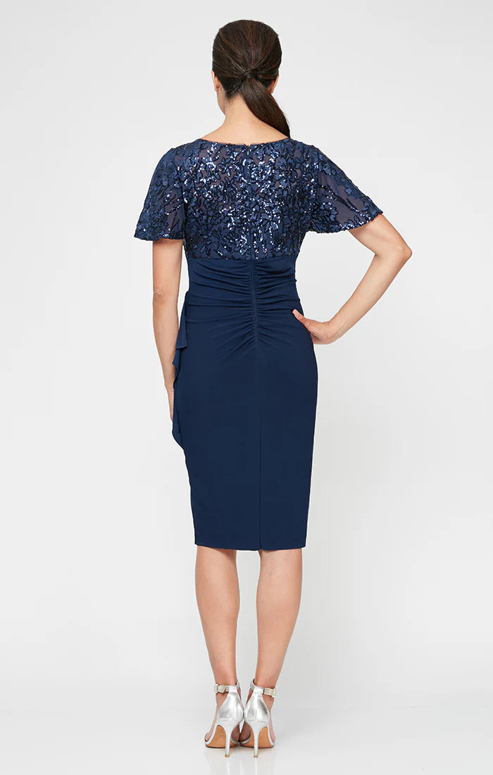Empire Waist Cascade Sheath Dress. Style ALE8196786