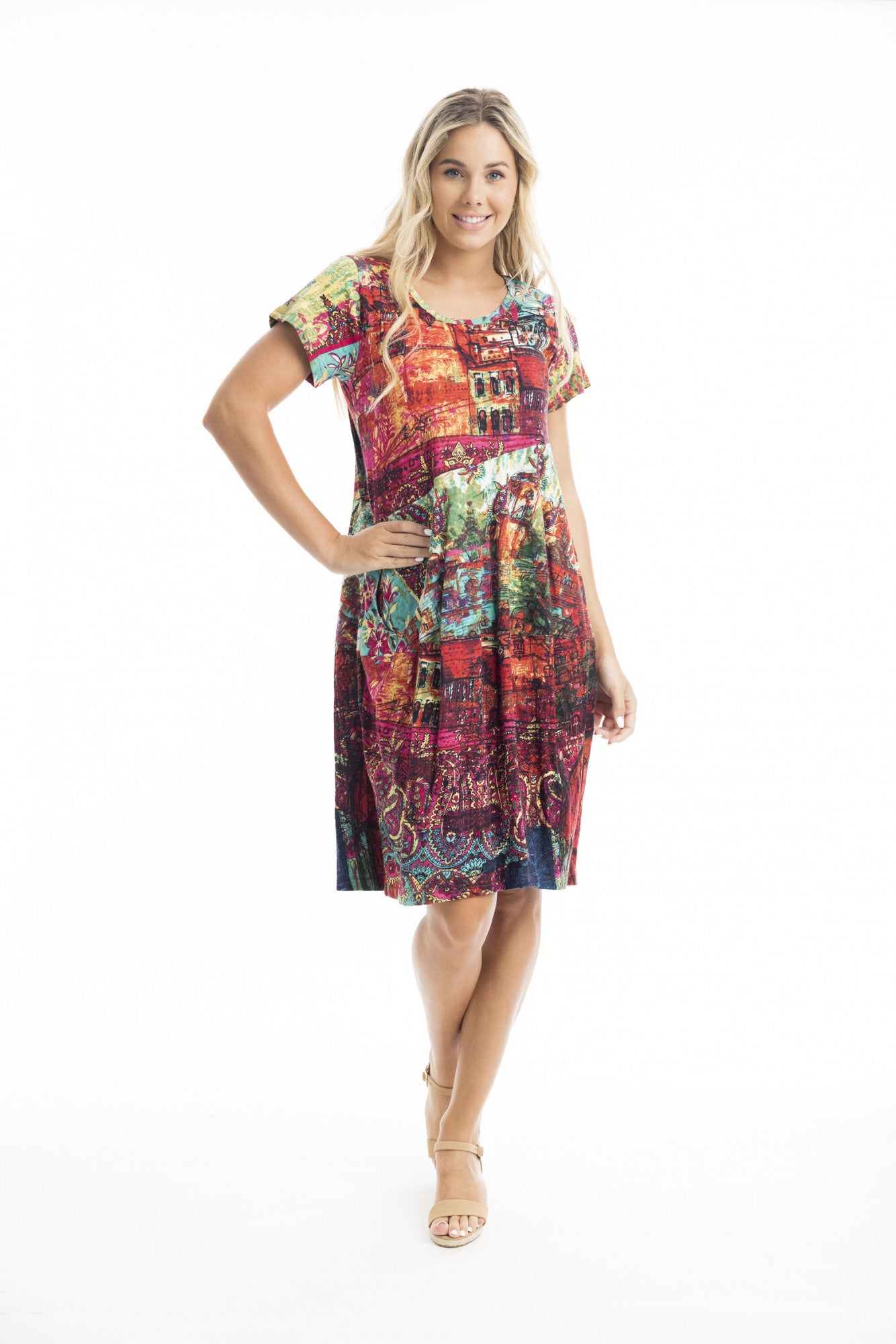 Organic Cotton Knee Length Bubble Dress. Style ORI20055
