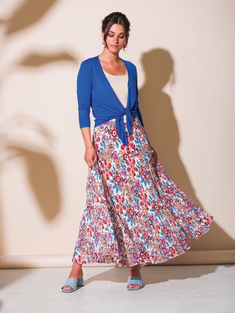 Multi Colour Layered Ruffles Maxi Skirt. Style ALSA43410